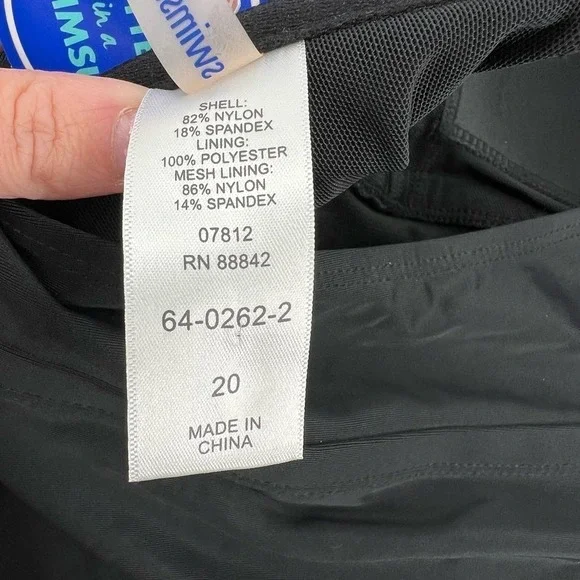 NEW Swimsuits For All plus size black halter tankini top bathing suit size 20 - Picture 7 of 7